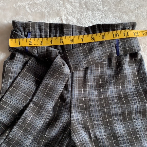Plaid High Paperbag Waist Capri Jogger Pants Size 0/2 - Picture 6 of 7